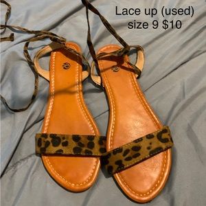 Flat tie up sandals